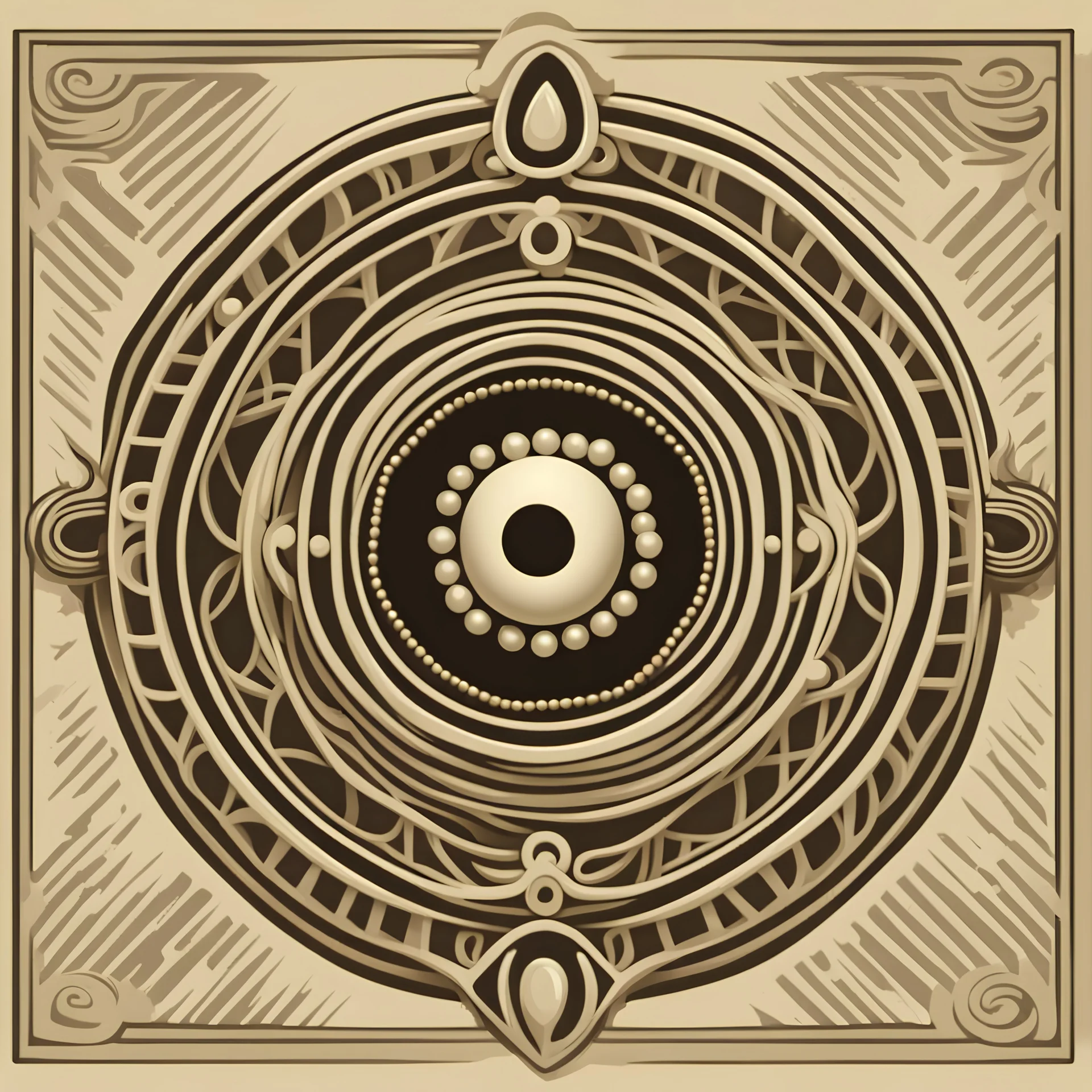 Create an icon of a bead with a hole in the middle in the style of 1930s