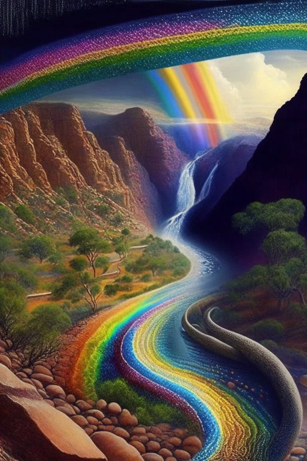 Dreaming Dreamtime Everywhen world-dawn ancestral past ancestral present unfixed in time abiding events serpent rainbow flat earth heavy rainstorms hills gorges creeks rivers