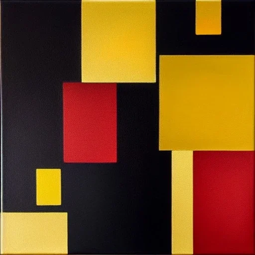 impasto painting on black canvas with gold metallic painted circles in the style of malevich and mondrian