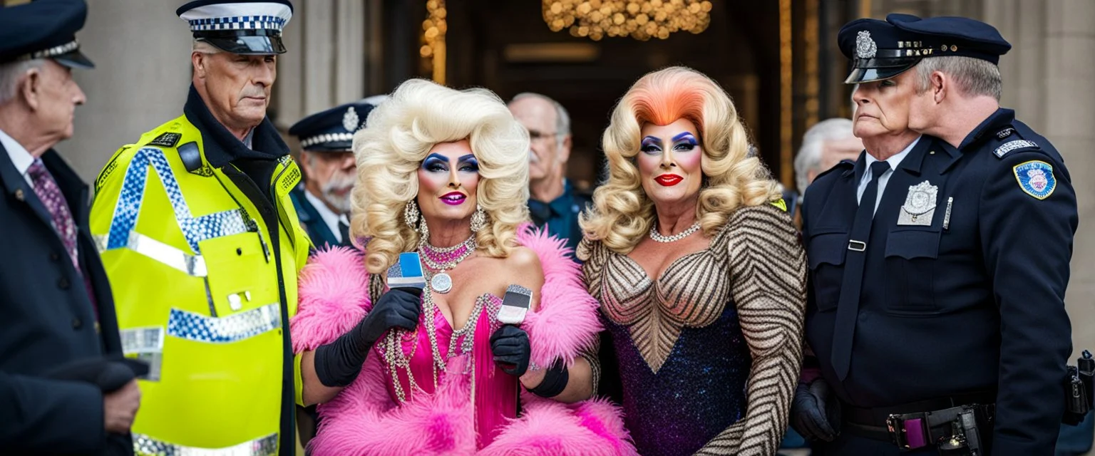 policeman dressed as a drag queen