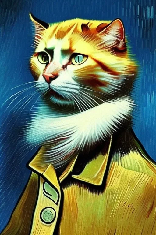 Portrait of a cat by Van Gogh