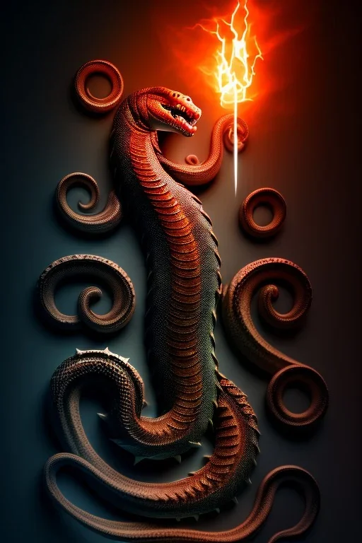 Full body photography of an ethereal Jörmungandr the world snake, Fire theme art, Dark moody night atmosphere, by Michelangelo, 8K, high body details, anatomically perfect body, oak tree roots, ignore NSFW