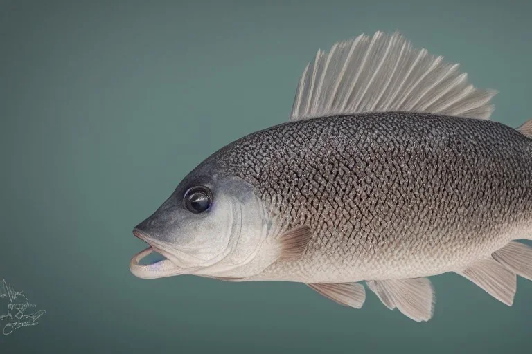 Portrait of an arctic grayling wearing a bow tie