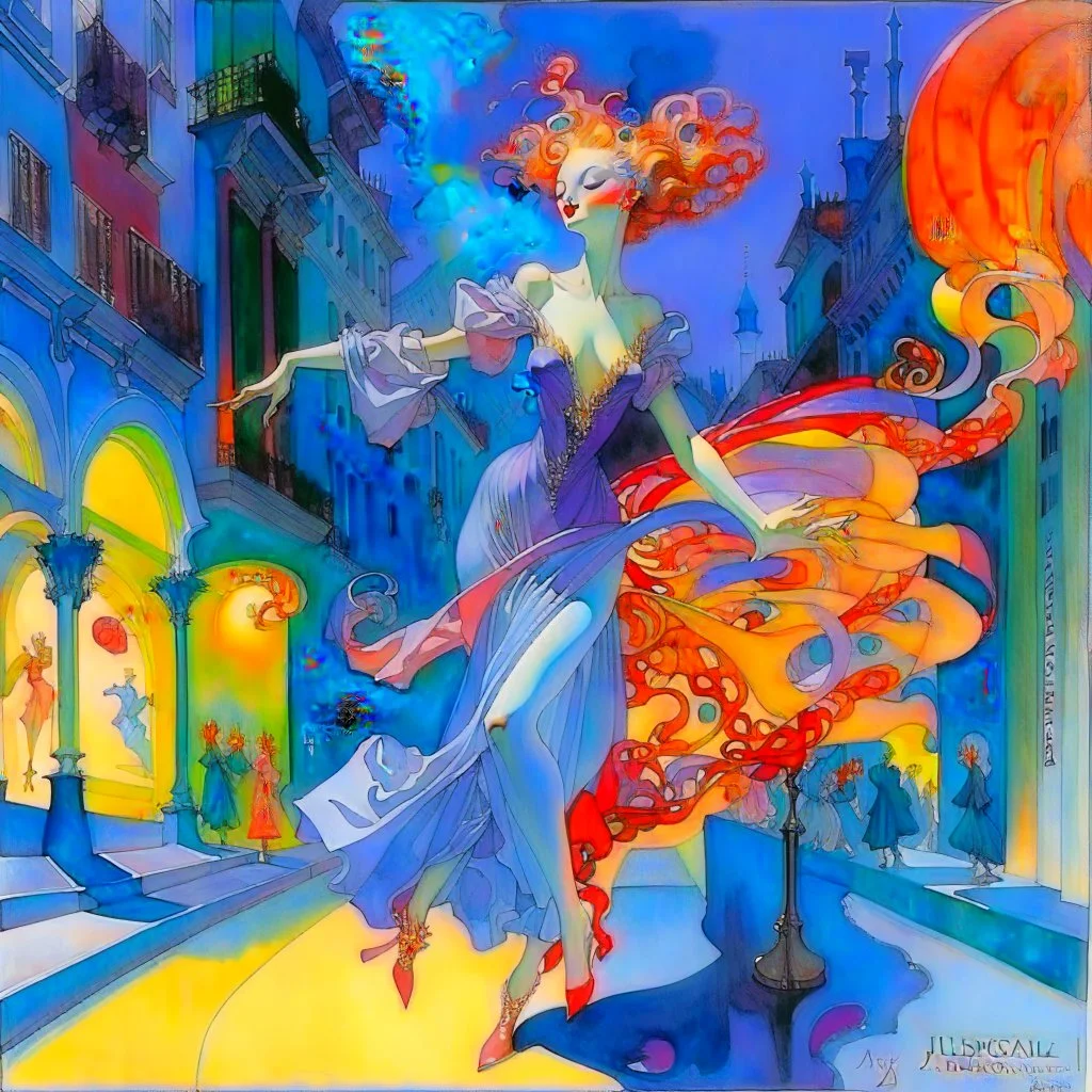 woman dancing in the street Leonor Fini Virginia Frances Sterrett