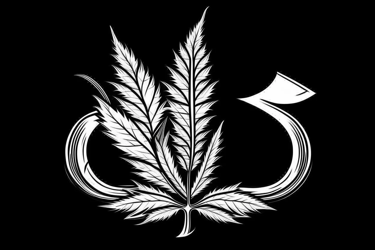 LETTER 'B' CANABIS LEAF BLACK AND WHITE RASTA