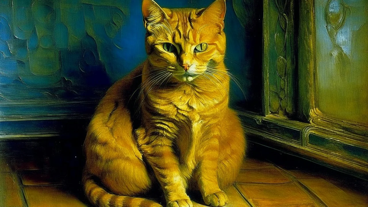 Portrait of a cat by Van Gogh