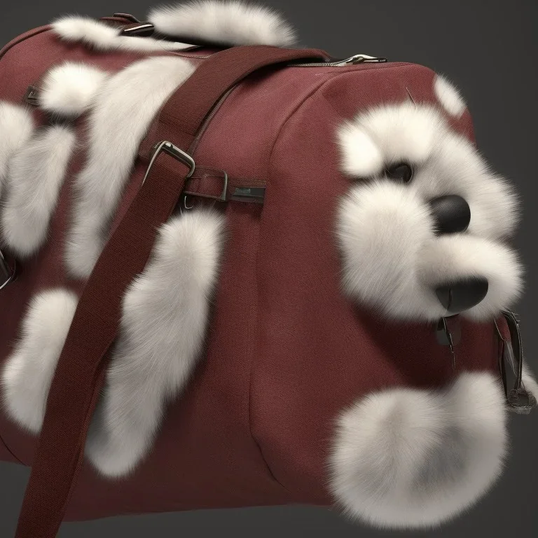 Travel bag made of skins and furs