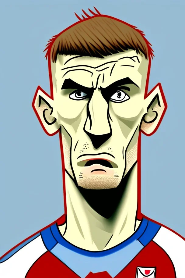 Tomas Soucek Czech football player ,cartoon 2d