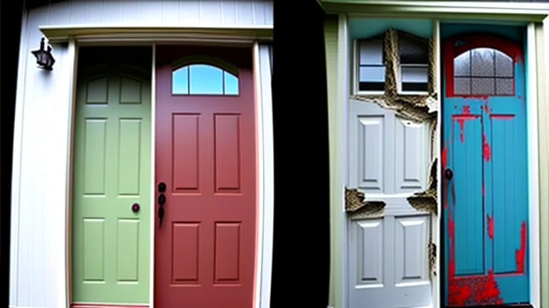 shoddy detattched doors all over backyard