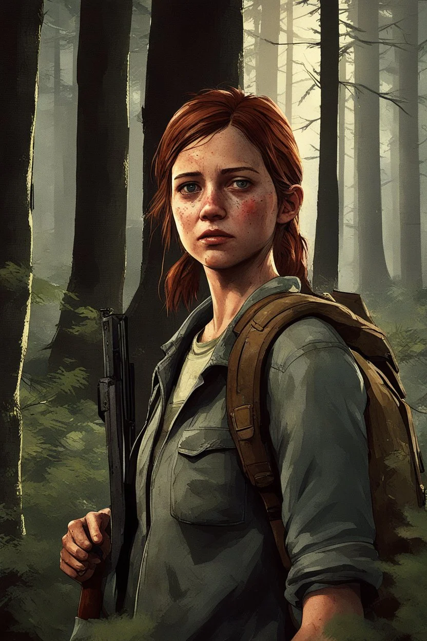 ellie williams pretty the last of us 2 in forest