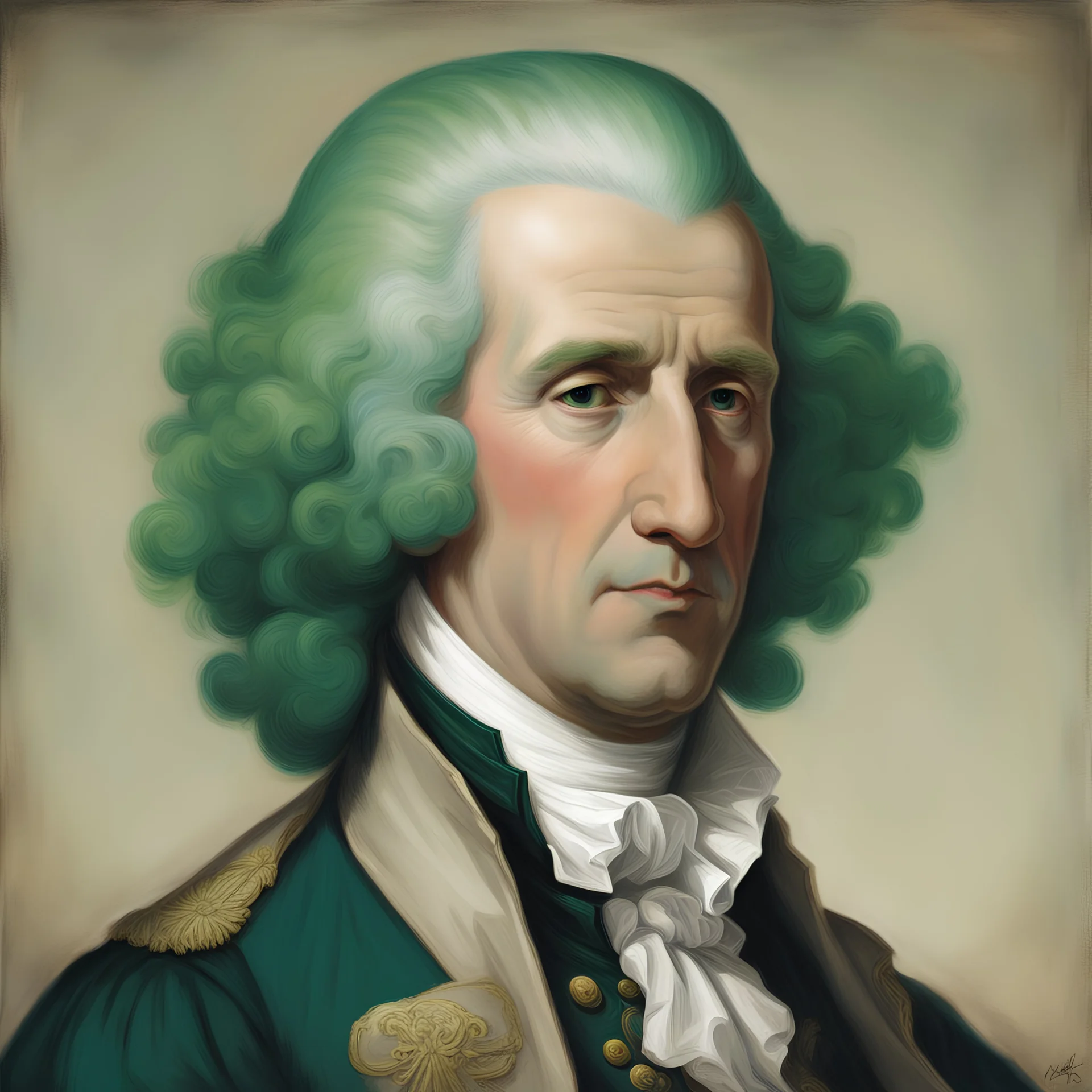 george washington with green hair