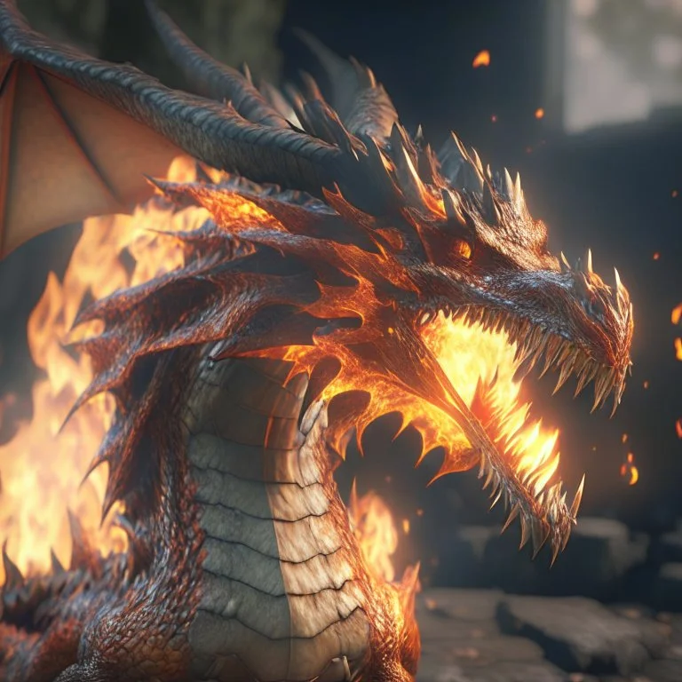 fire dragon, unreal engine 5, 8k resolution, photorealistic, ultra detailed