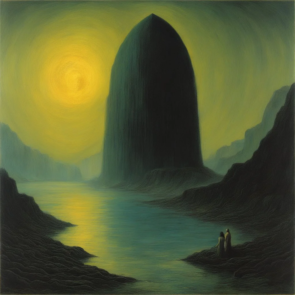 [art by Zdzisław Beksiński] his mother Thetis took Achilles to the River Styx