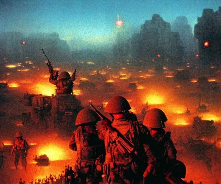 vietnam war. war. napalm. bokeh. lens flare. warm lights. high detailed. beksinski