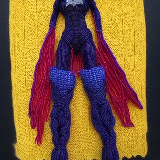 petite female superhero with macrame