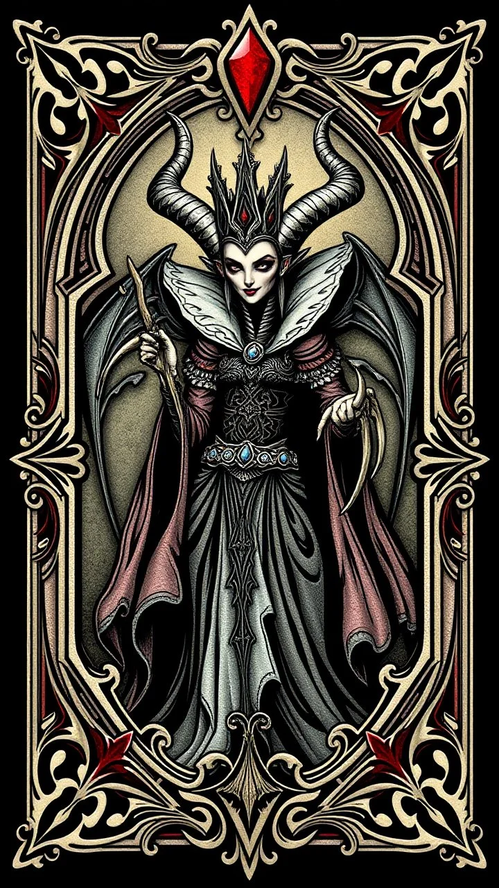 goblin queen card with ornate frame