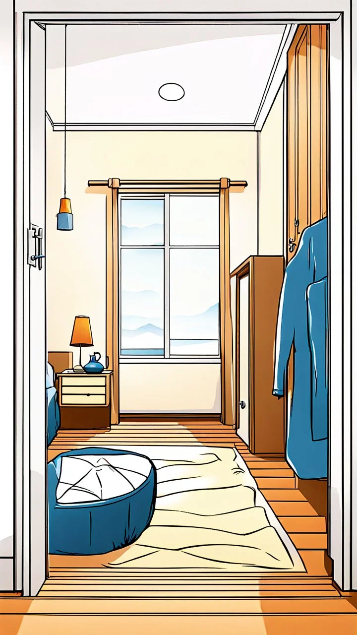 Closed bedroom door, 2D