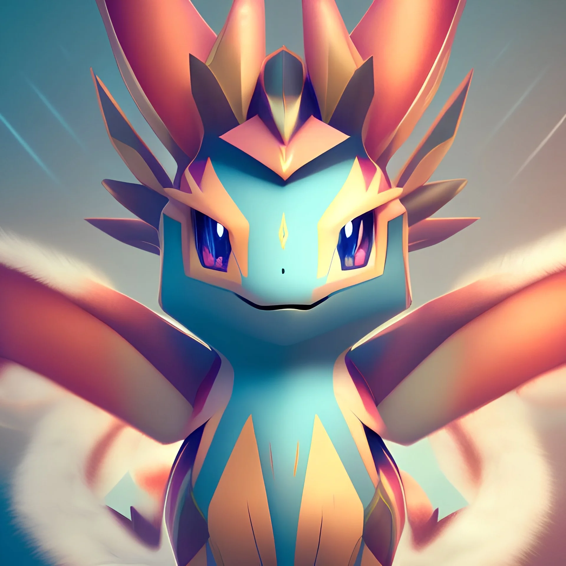 Cute Mysterious Pokémon,Ambiance dramatique, hyperrealisme, 8k, high quality, great details, within portrait