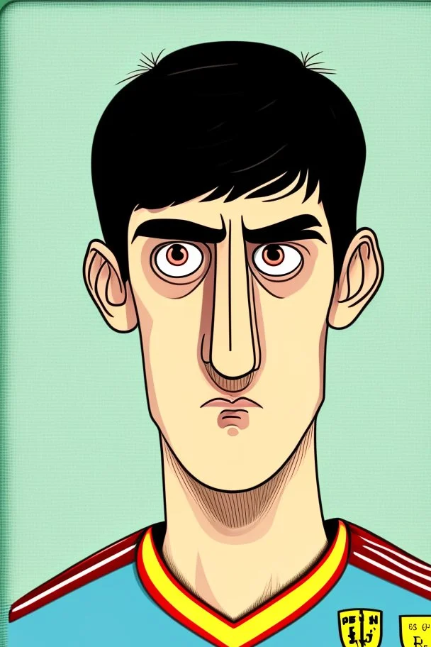 Thibaut Courtois Belgian soccer player cartoon 2d