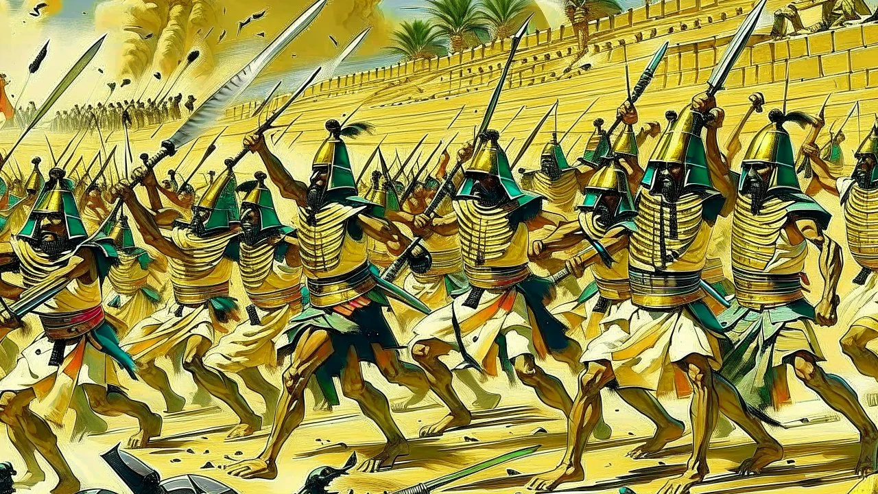 Pharaohs' soldiers attack