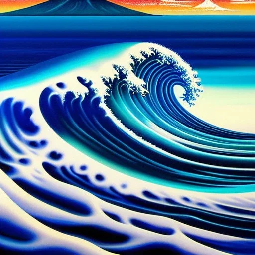 Ultra detailed fullbody Portrait in oil on canvas of The Great Waves off Kanagawa with lighthouse,extremely detailed digital painting, extremely detailed face,crystal clear eyes, mystical colors ,perfectly centered image, perfect composition, rim light, beautiful lighting,masterpiece,8k, stunning scene, raytracing, anatomically correct, in the style of robert e howard and Wizyakuza and Ohrai Noriyoshi and Simon Bisley and uncannyknack