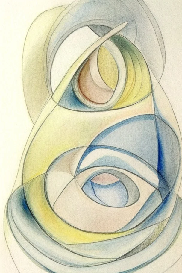 Pencil drawing and watercolour by Barbara Hepworth