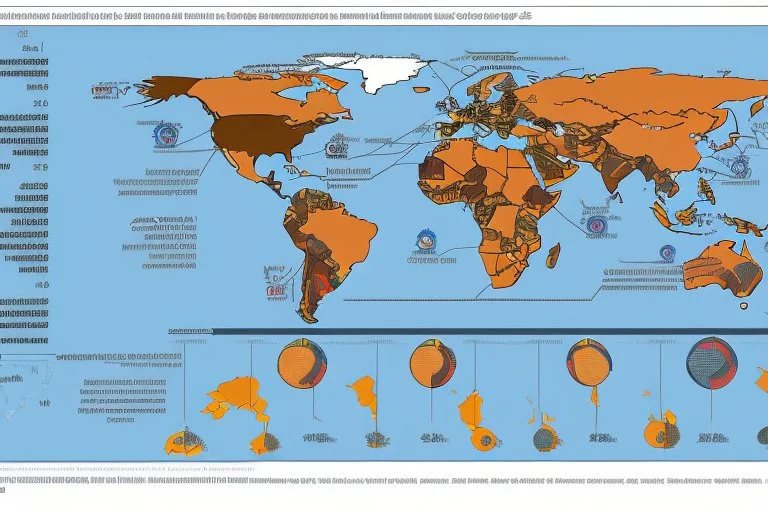 An infographic showing the interconnectedness of global financial markets, including stock exchanges, commodity markets, and bond markets. flat. without text