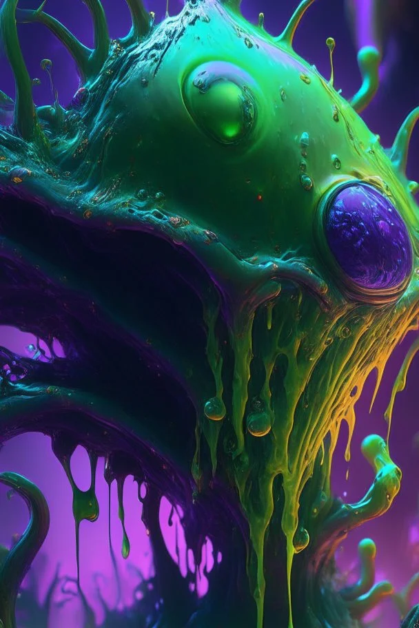 Slime alien,FHD, detailed matte painting, deep color, fantastical, intricate detail, splash screen, complementary colors, fantasy concept art, 32k resolution trending on Artstation Unreal Engine 5