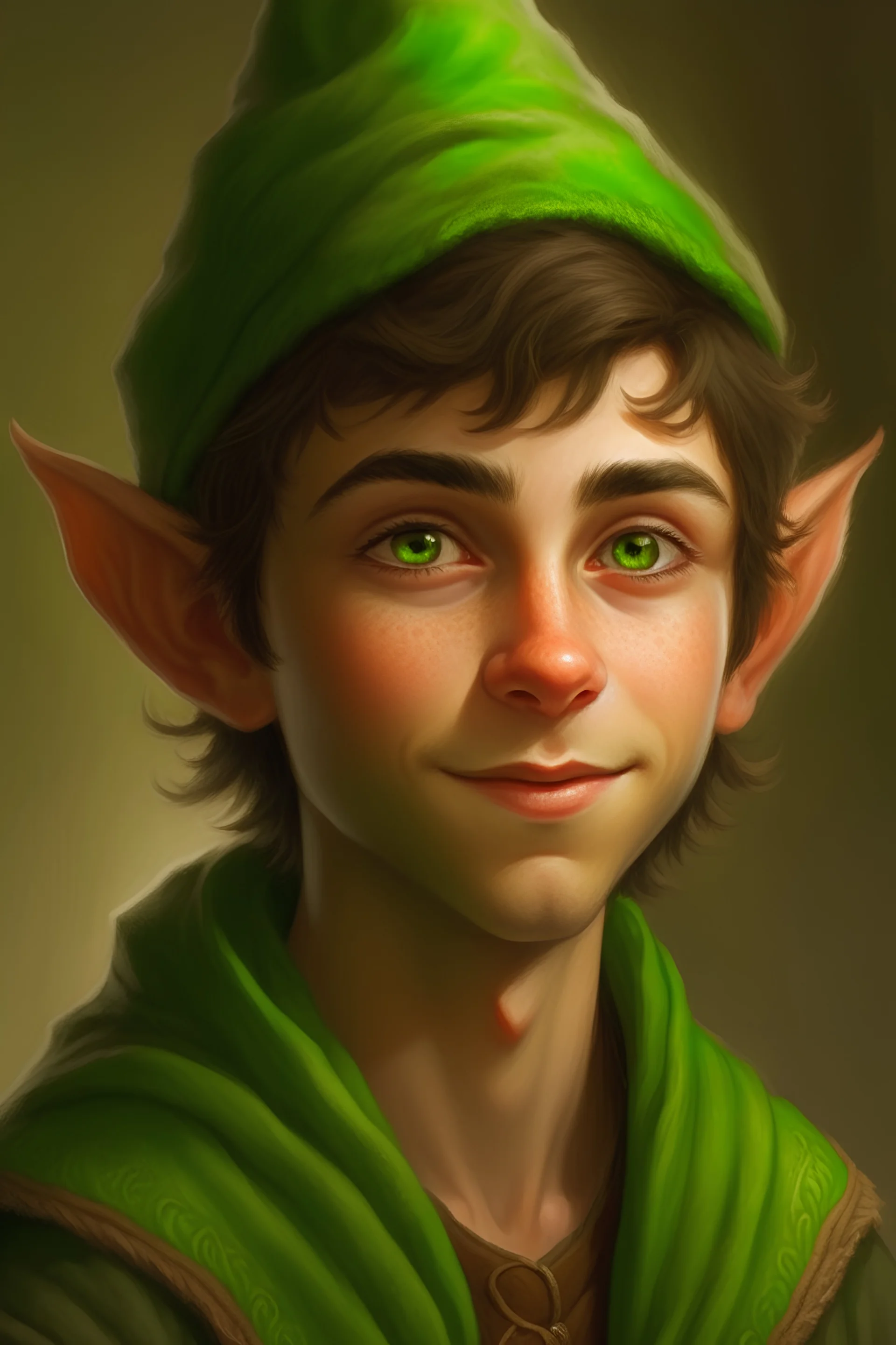 A portrait of a young male elf