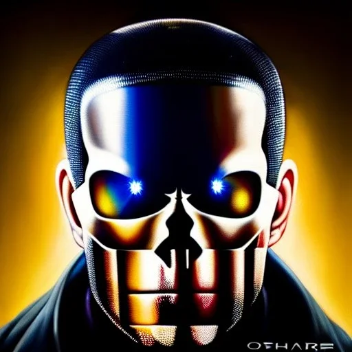 Ultra detailed fullbody Portrait in oil on canvas of The Punisher with helmet, extremely detailed digital painting, extremely detailed face,crystal clear Big Glowing eyes, mystical colors ,perfectly centered image, perfect composition, rim light, beautiful lighting, 8k, stunning scene, raytracing, anatomically correct, in the style of robert e howard and Ken Kelley and Ohrai Noriyoshi and Simon Bisley and tomzj1