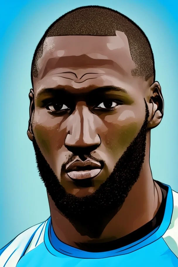 Romelu Lukaku Belgian football player cartoon 2d