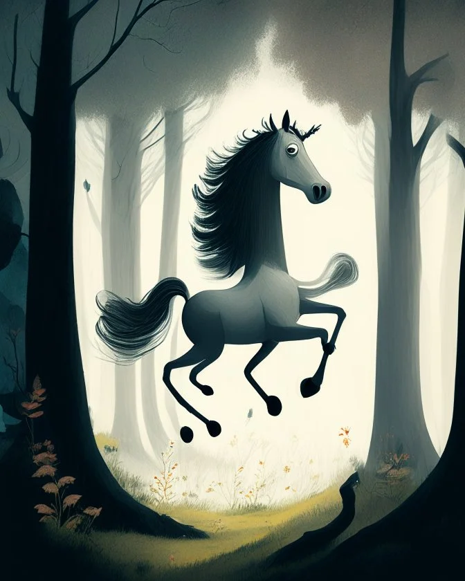 A centaur majestically galloping through the dense forest in the style of Doug Hyde , fantastical landscape, soft strokes , mythology portrait, classic illustrated digital design