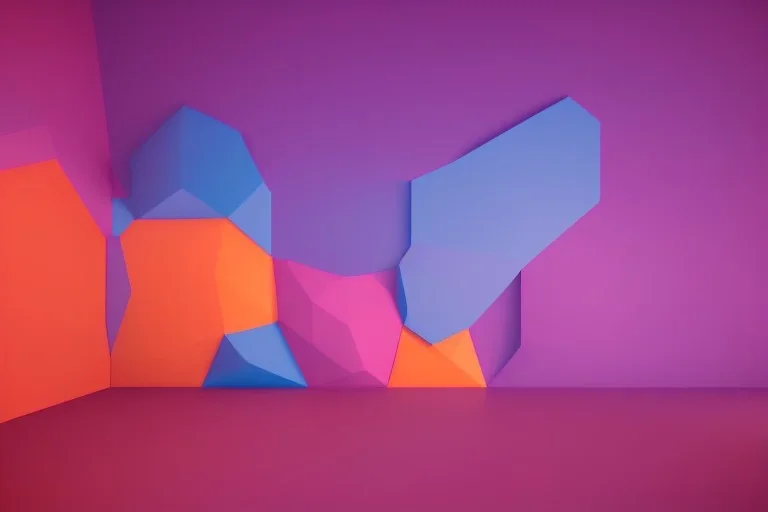 background simple colorful 3d geometric installation graphics