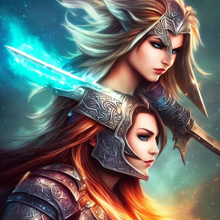 fantasy art style, female, attractive, 8k, full body, leather armors, full great sword, silver shoulder length hair, vibrant bright colorful silver eyes, slight scar on cheek, details,texture, detailed lightning, wrist guard armors, vibrant colors, no background