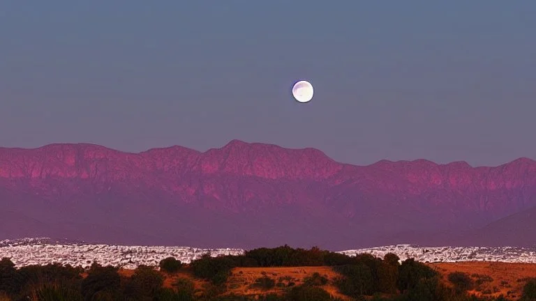 full moon over the valley