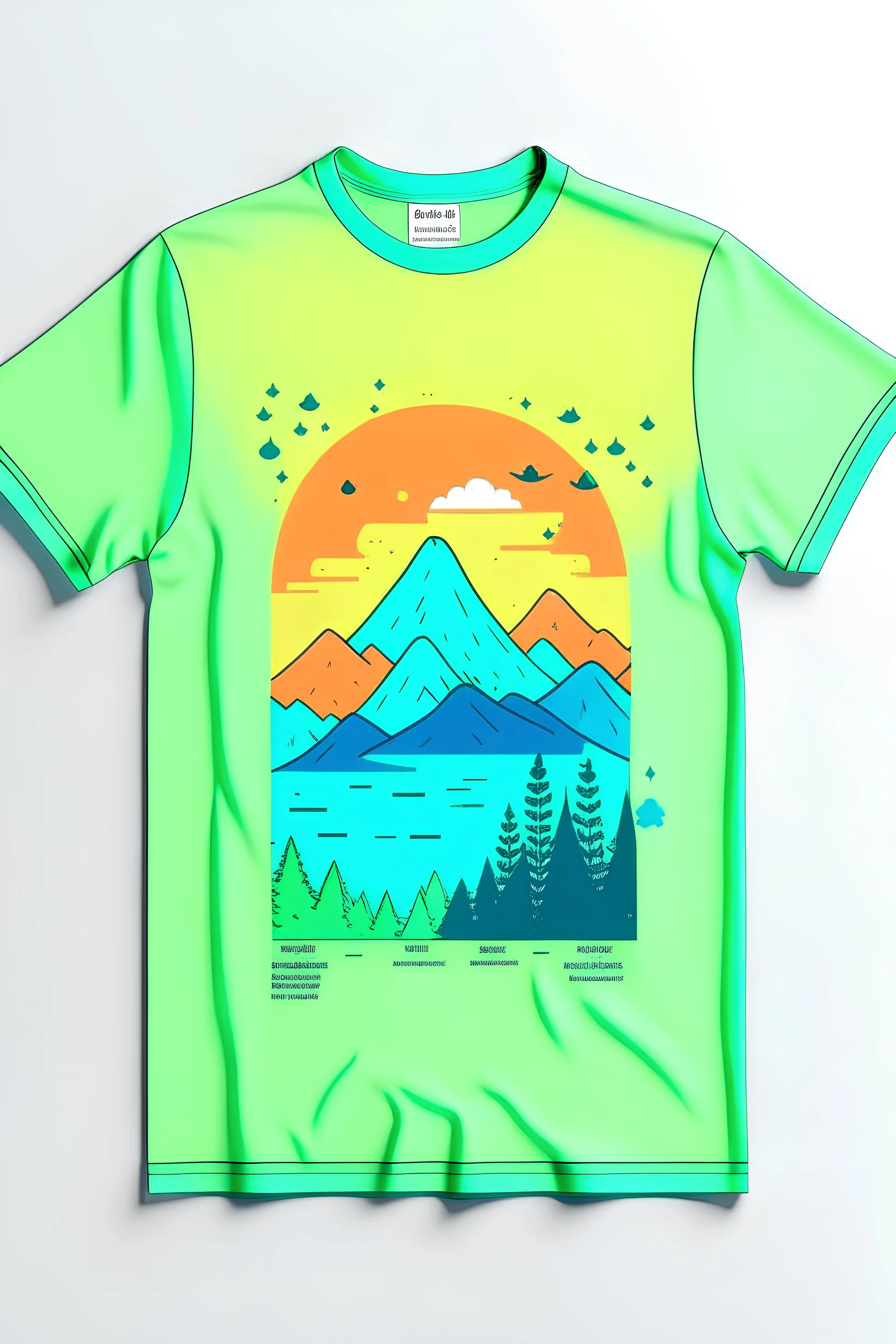 Advertisement of a t-shirt with a nice color and a attractive discount