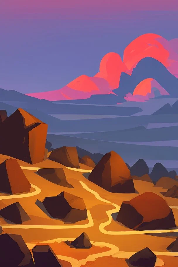 an simple inferno landscape with rocks