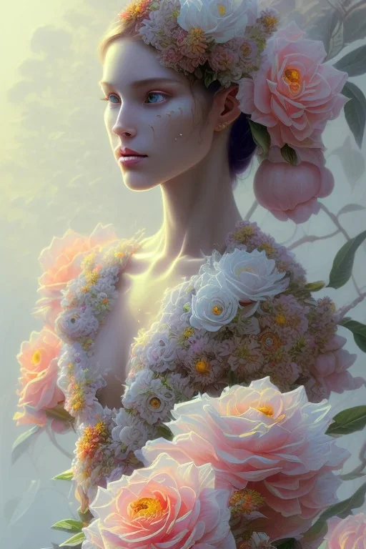 gardenia flowers, colorful, psychedelic, intricate, elegant, highly detailed, digital painting, artstation, concept art, smooth, sharp focus, illustration, art by artgerm and greg rutkowski and alphonse mucha