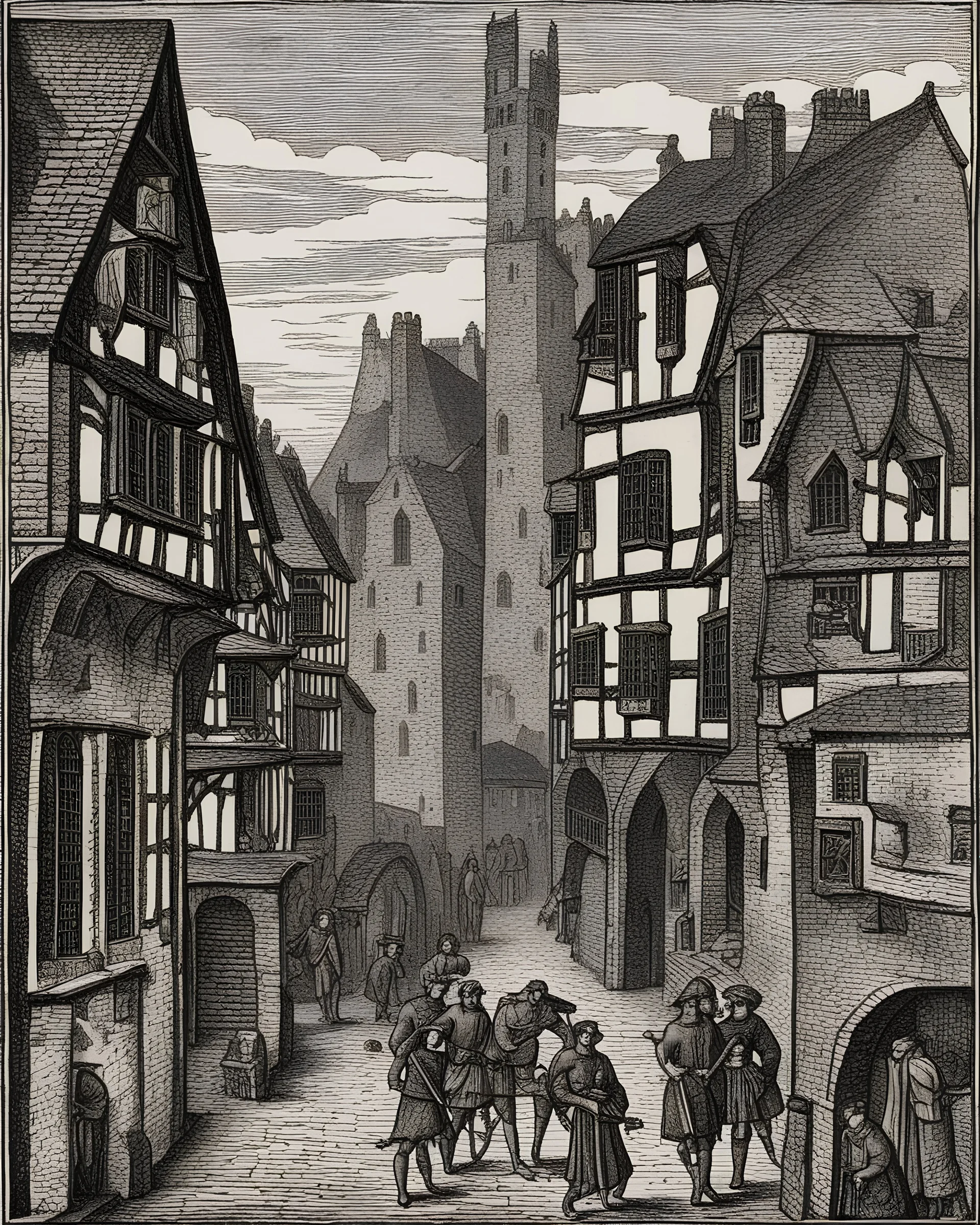 medieval woodcut of adrian street