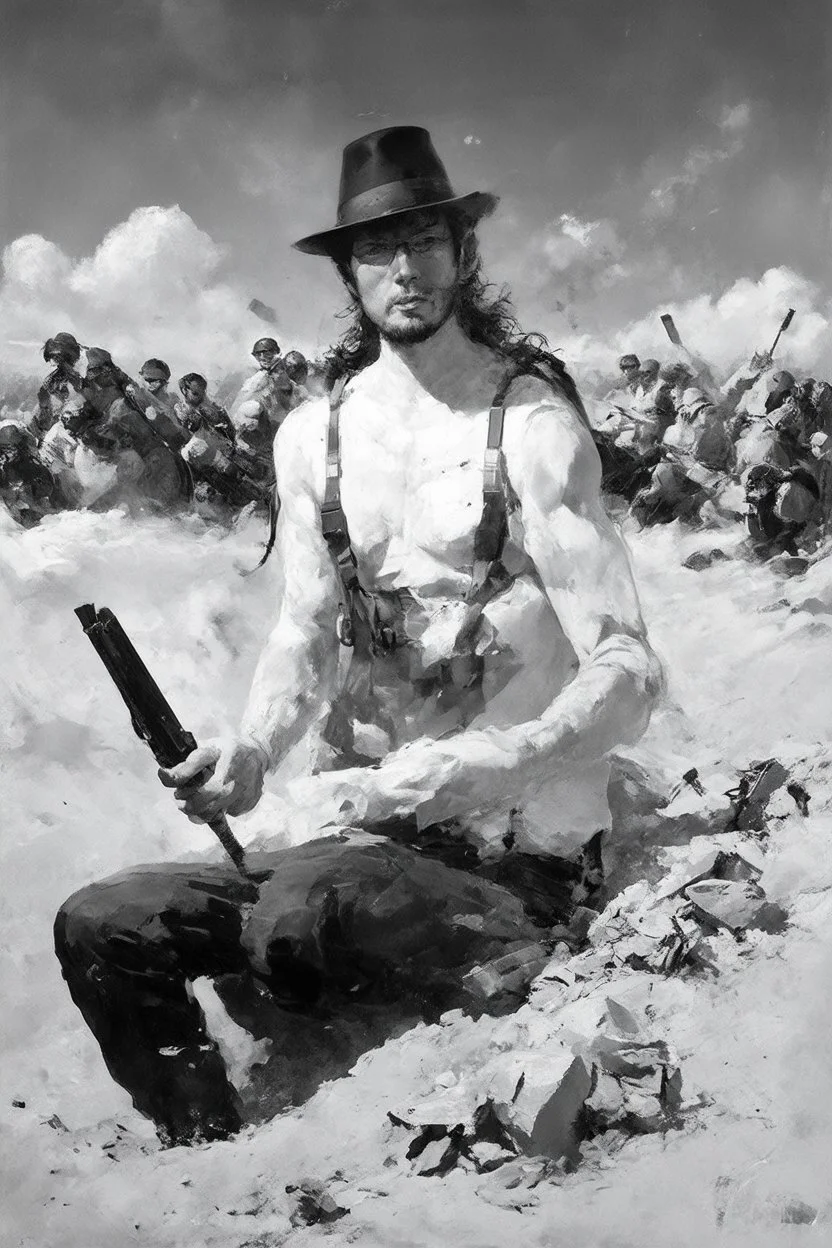tom lee ethereum in the trenches seeing the future in the style of surrealism black and white