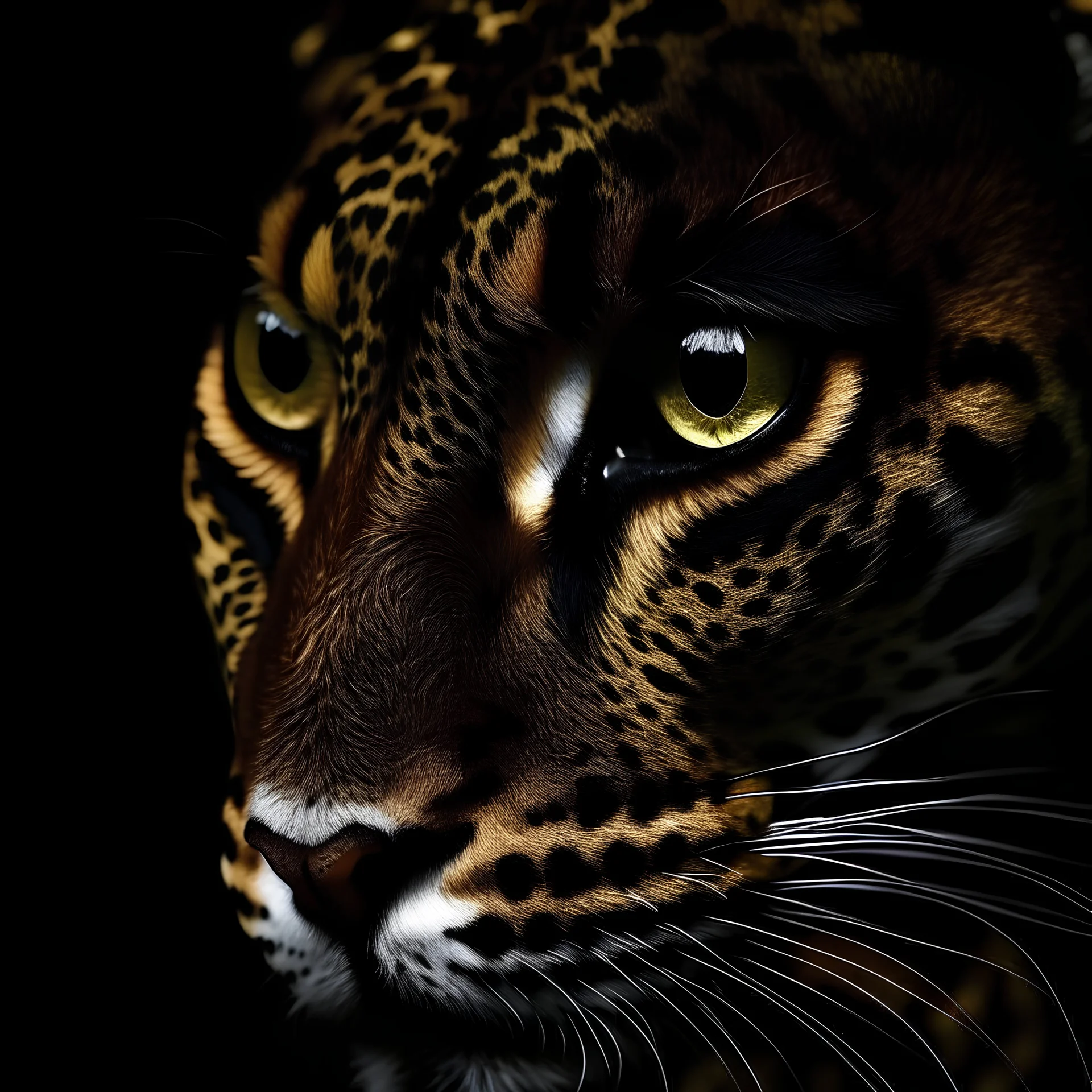 Leopard eyes in the dark