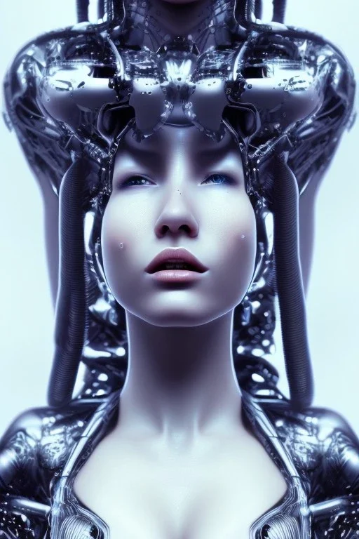 cyberpunk, black latex body, women, body portrai, big boobs, highlight eyes perfect, skin, tron, cyborg, perfekt sexy, real, dream, hr giger