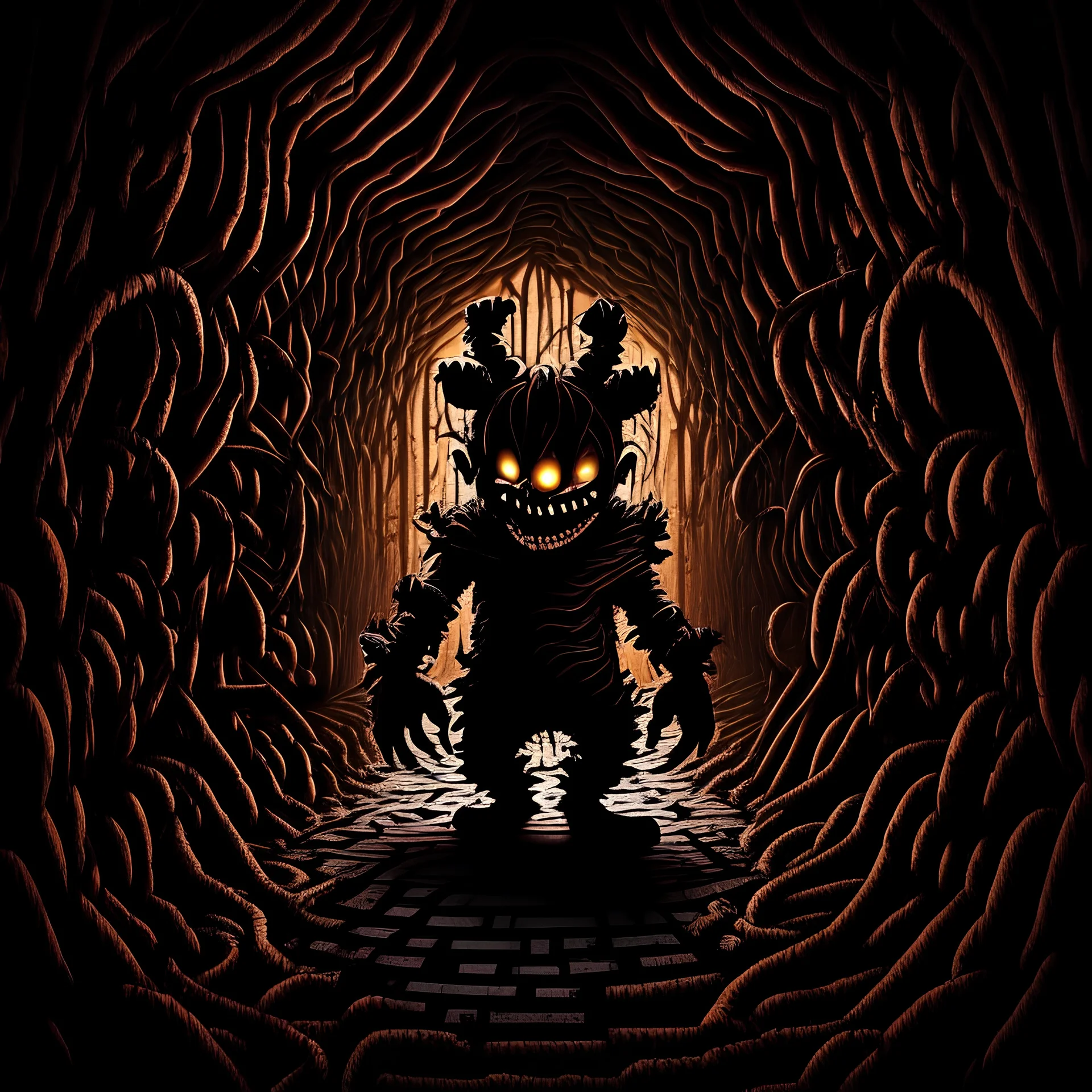 Nightmare Fnaf character in a dark maze