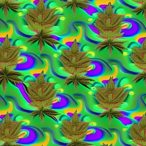 Marijuana, pattern, splash color, bright colors, neon, Psychedelic, detail, 8k, bright light