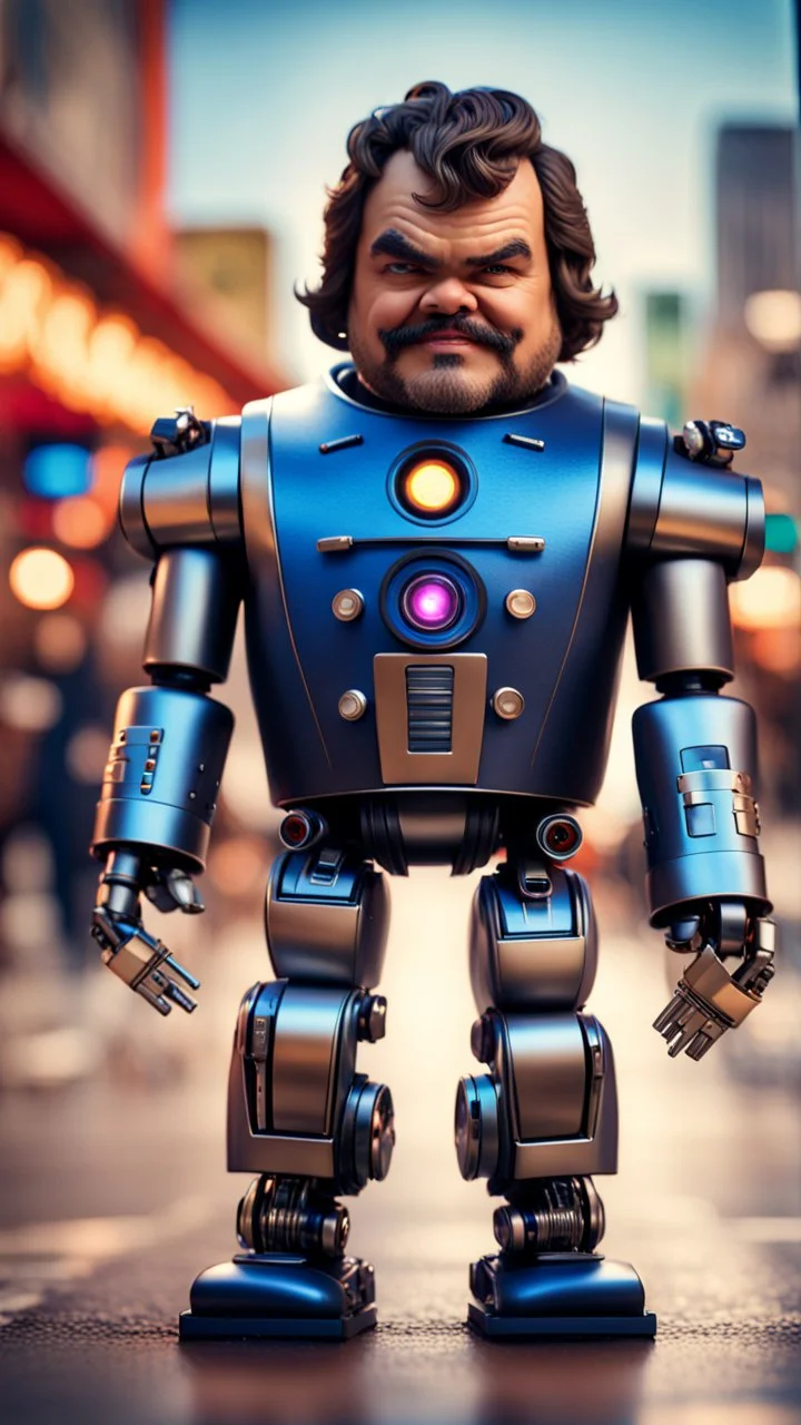 jack black pimp robot with the guys from jack ass movie poster ,bokeh like f/0.8, tilt-shift lens 8k, high detail, smooth render, down-light, unreal engine, prize winning