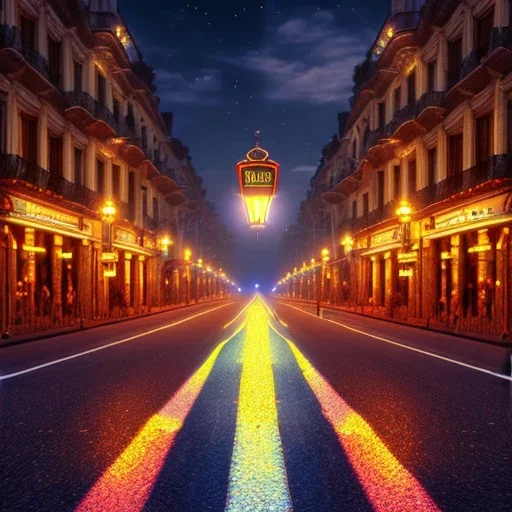 calle de pais por la noche