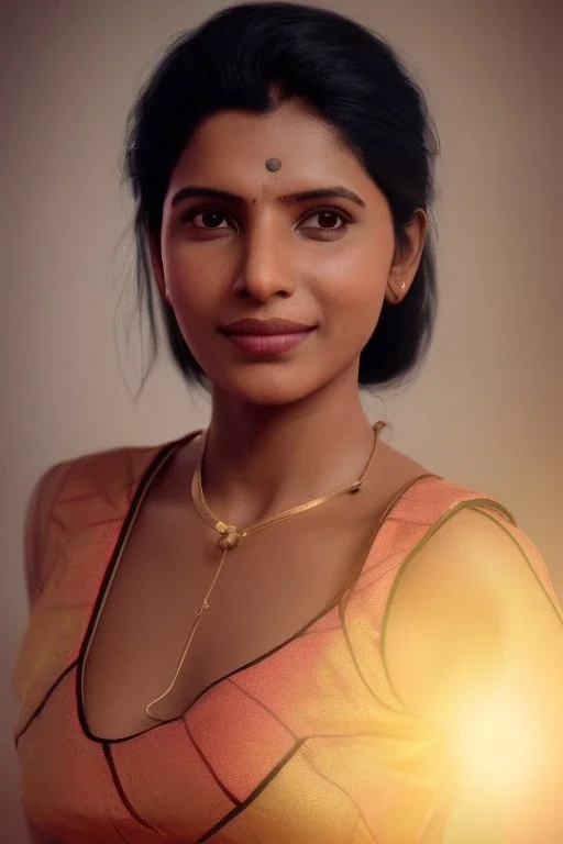 South Indian actress Samantha Ruth Prabhu, by Mahmoud Sai, Cartographic, Circuitry, Golden Hour, Closeup-View, 16k, Lumen Global Illumination, Diffraction Grading