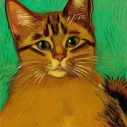 Portrait of a cat by Van Gogh