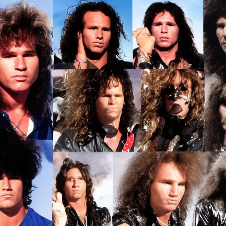 Val Kilmer and Tom Brady and Jim Morrison and Lionel Messi are in a hair metal band