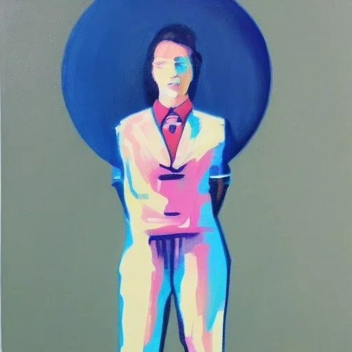 Full body portrait, painting, medium shot lady OptimisticFuturism